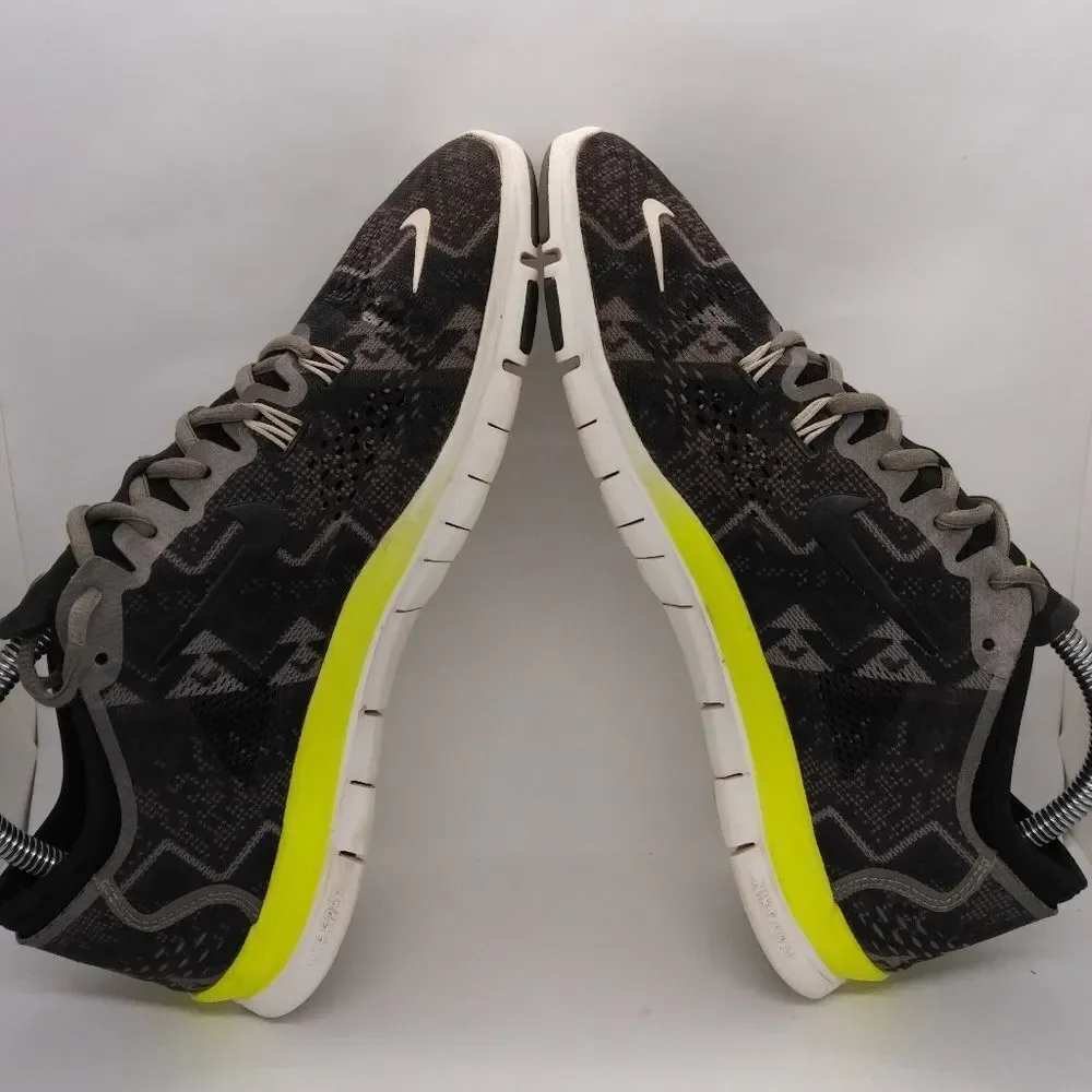 Nike Free 5.0 TR Fit 4 Running Sneakers Women's Size 9.5 Black, Grey, Neon Green